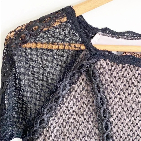 Free People Black Lace & Mesh Body-Con Dress - Picture 8 of 16